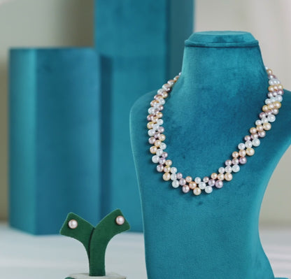 6.0-7.0mm Multicolor Fancy Freshwater Pearl Necklace Set - AA Quality