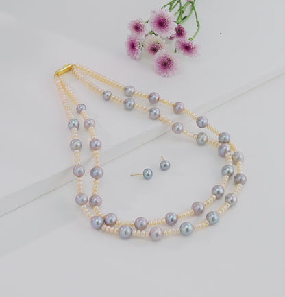Mix Multicolor Freshwater Pearl Necklace Set - AA Quality