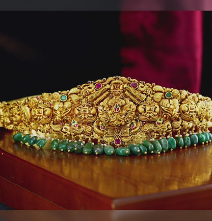Antique Ruby Emerald Gold Vadanam