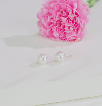 9.0-10.0mm White Round South Sea Pearl Tops