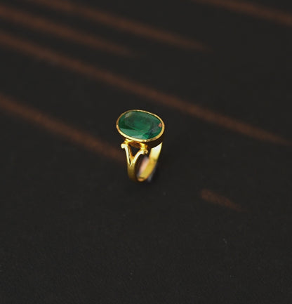 Emerald Gold Stone Ring
