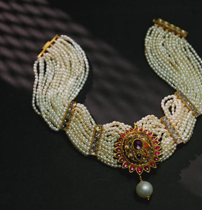 Modern Kundan Polki Navaratna Stone Choker