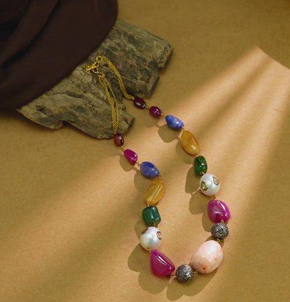 Artisanal Navaratan Taar Mala Necklace