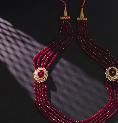 Classic Real Ruby Side Piece Necklace