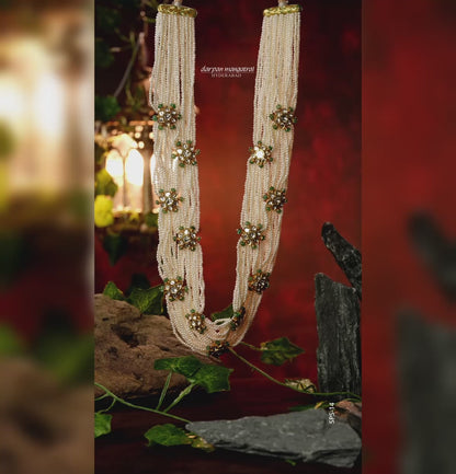 Custom Pearl Side Piece Gold Necklace