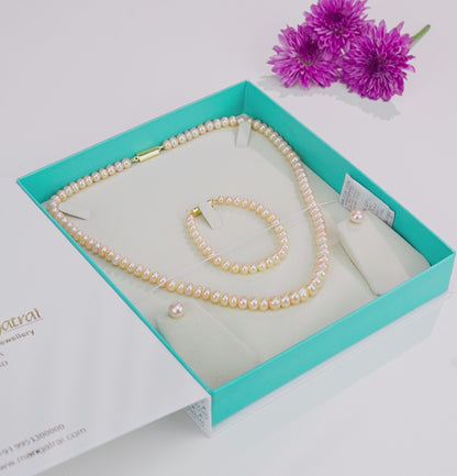 Graceful Pink Grading Freshwater Pearl Necklace Gift Box