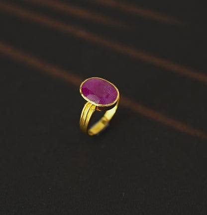 Ruby Gold  Stone Ring