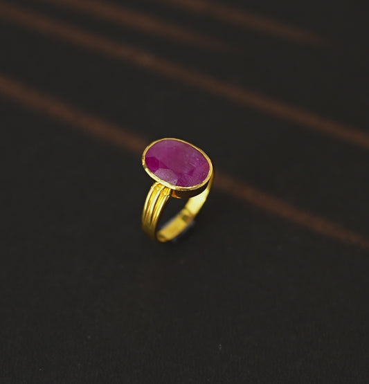 Ruby Gold  Stone Ring