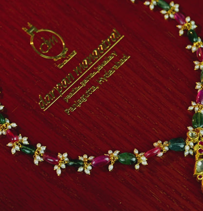 Artistic Ruby Emerald And Pearl Gold Locket