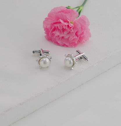 Premium White Freshwater Pearl Cufflinks