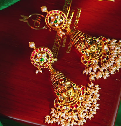 Luxe Pearl and Ruby Earring