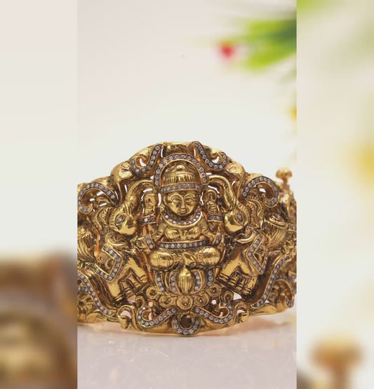 Lord laxmi Ji Gold Nakshi Bracelet