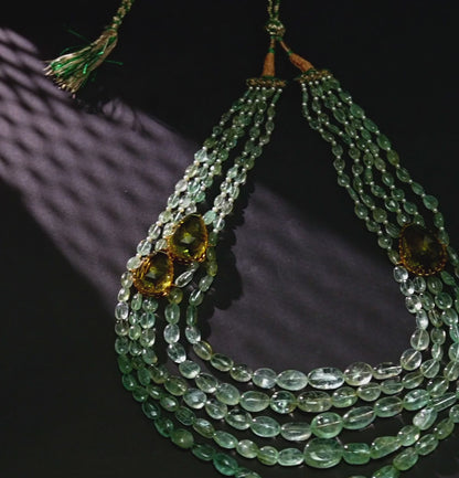 Exotic Emerald Side Piece Necklace