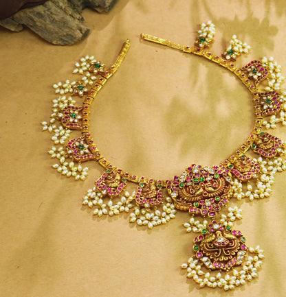 Symbolic Kundan Guttapusalu Necklace Set
