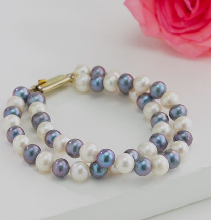 6.0-7.0mm Multicolor Near Round Freshwater Pearl Bracelet