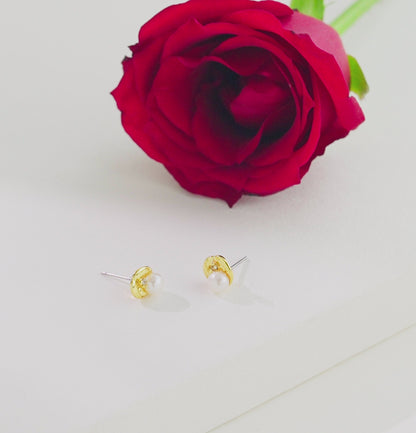 Angelic White Freshwater Pearl Stud Earrings