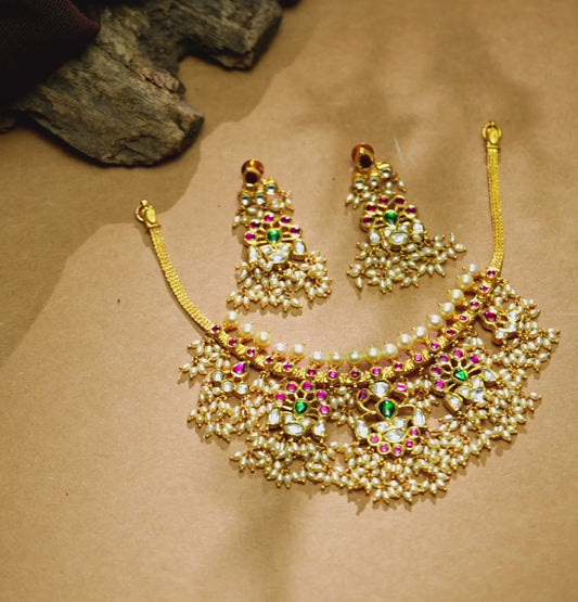 Auspicious Ruby Emerald Kundan Gutta Pusalu