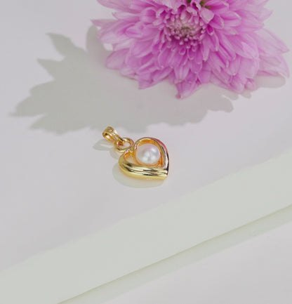 Golden Heart Freshwater Pearl Locket
