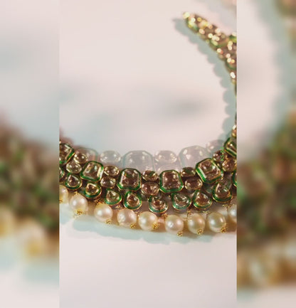 Ornate Polki Gold Kundan Necklace