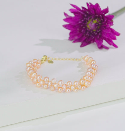 4.0-5.0mm Handcrafted Pink Freshwater Pearl Bracelet