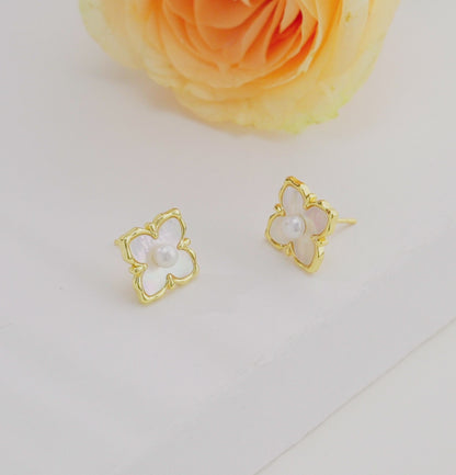 Iconic White Freshwater Pearl Stud Earrings