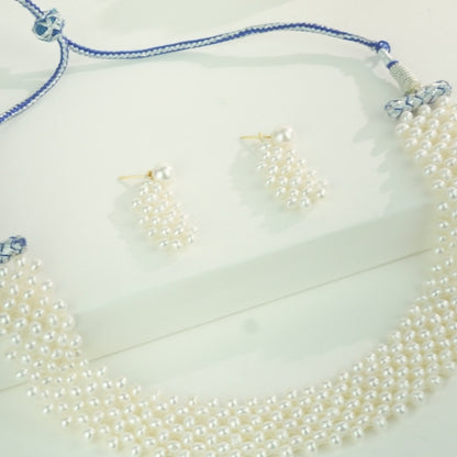 Brilliant Jali Freshwater Pearl Choker Set