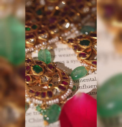 Adorable Ruby Emerald Kundan Choker
