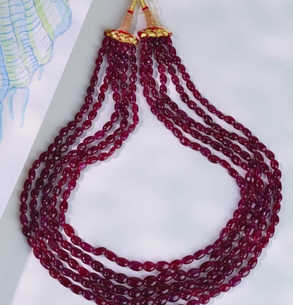 Oval Natural Ruby Necklace