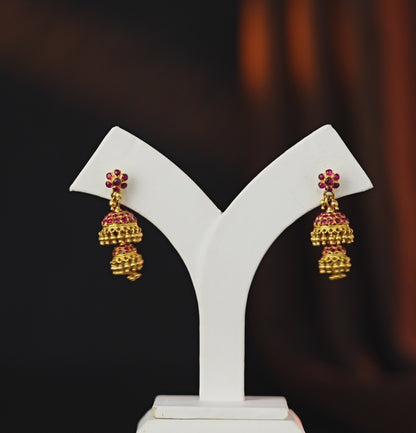 Glowing Ruby Stone Earrings