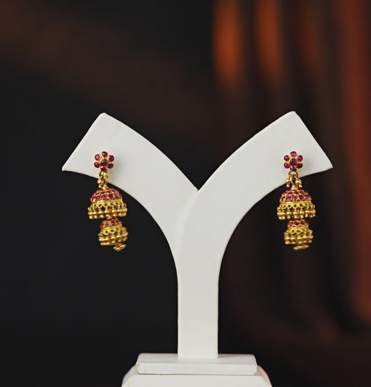 Glowing Ruby Stone Earrings