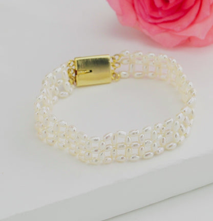 4.0-5.0mm White Rice Freshwater Pearl Bracelet