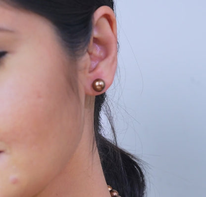 10.0-12.0mm Chocolate Tahitian Pearls Necklace Set (Opera Length)-AA Quality