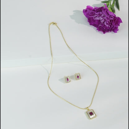 Graceful Red Stone Freshwater Pearl Necklace Set