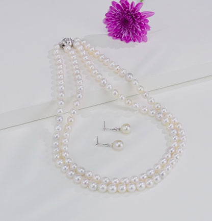 8.0-9.0mm White Drop South Sea Pearl Necklace - A Quality