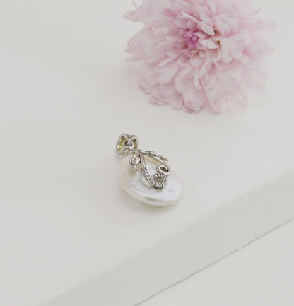 White Baroque Freshwater Pearl Locket