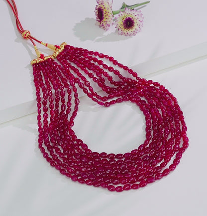 Oval Natural Ruby Necklace