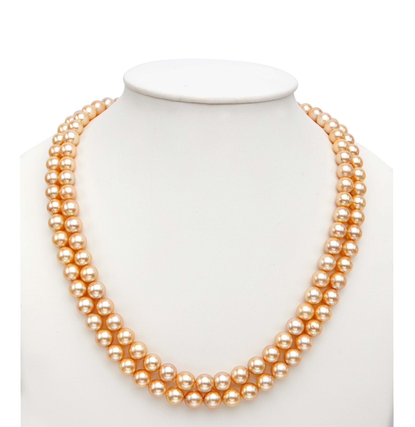 Grading Golden Round Akoya Saltwater Pearls Necklace Set - AA Quality