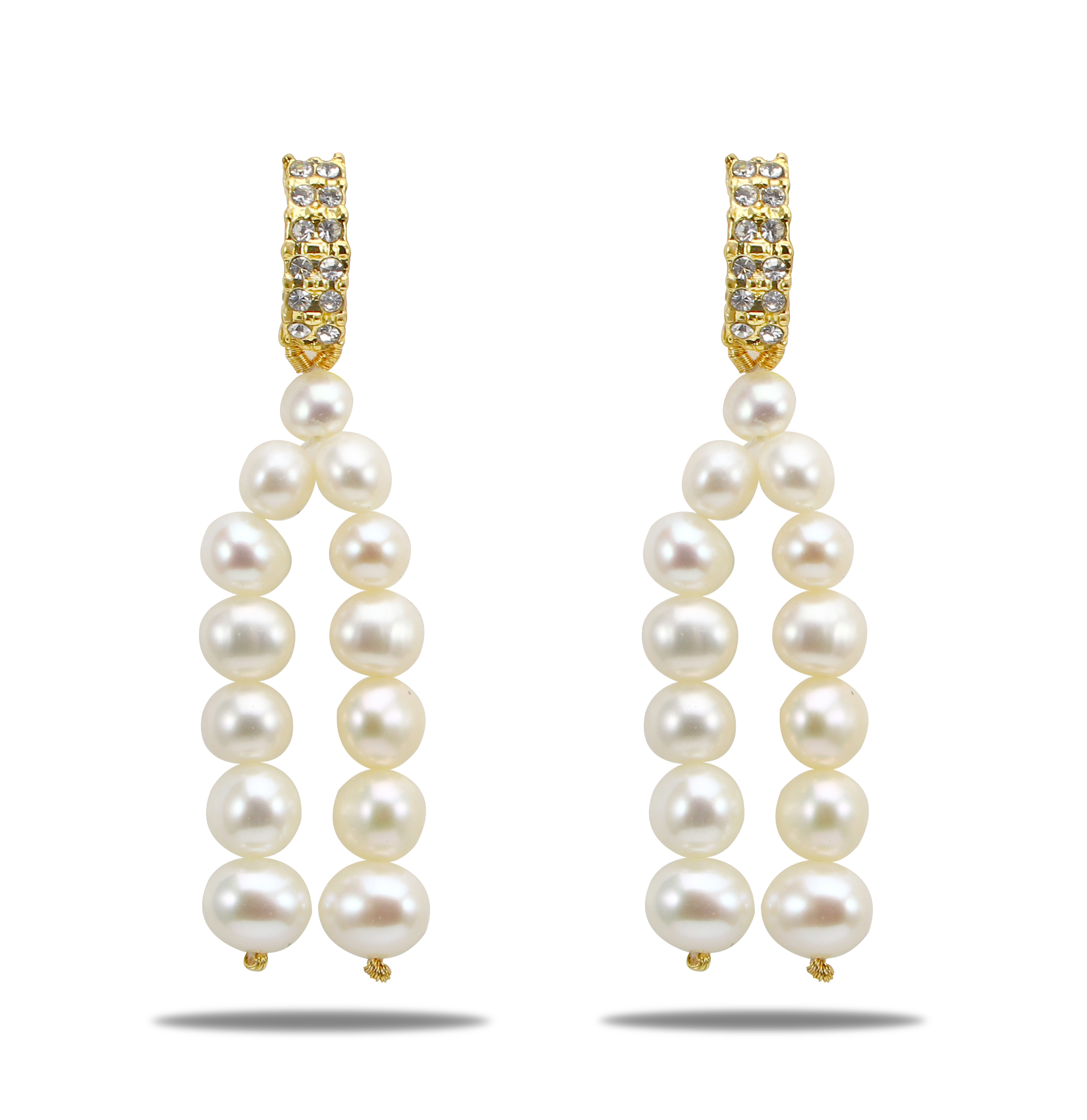 Vintage Pearl  Diamond 18ct White Gold Long Drop Earrings Brighton   GoldArts
