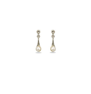 Glamorous White Pearl Drop Earrings