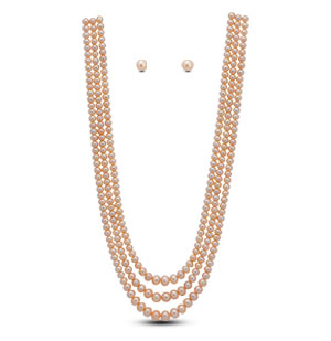 Pink Grading Pearl Necklace Set