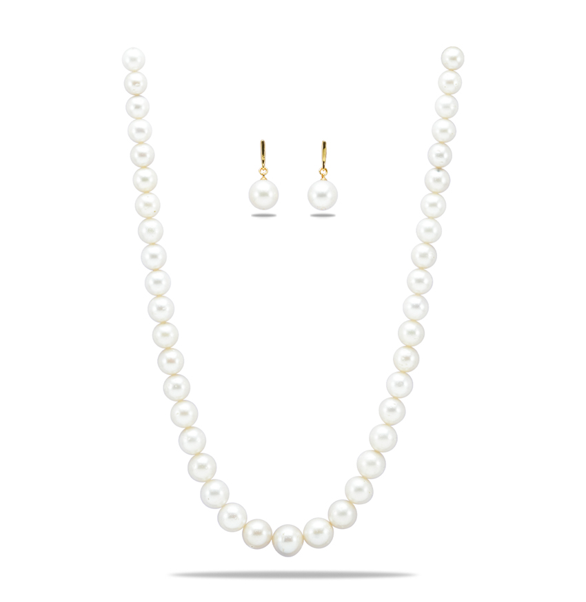 10 -13.30 MM  White South Sea Pearls Necklace -A Quality