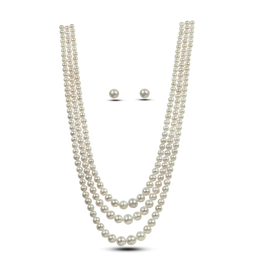 White Grading Pearl Necklace Set