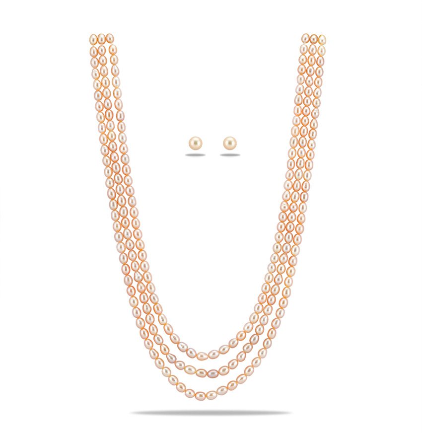 Exciting Pink Rice pearl Necklace