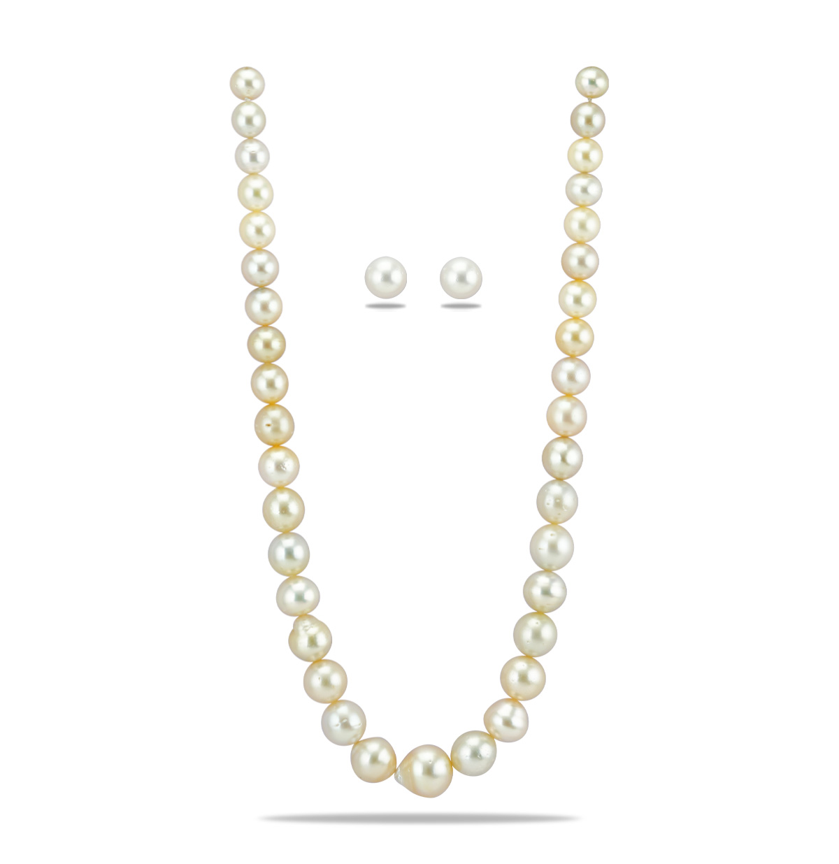 9-18 MM White South Sea Pearls Necklace Set- AAA Quality